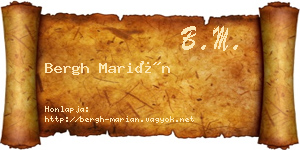 Bergh Marián névjegykártya